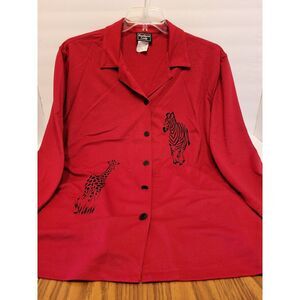 Southern Lady,‎ red/animal shirt, womans plus size 1X